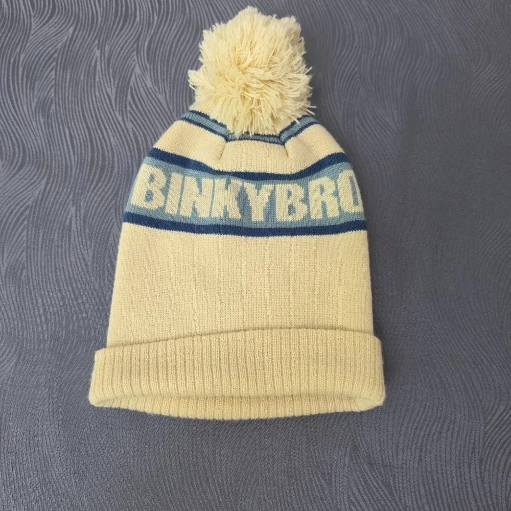 BinkyBro Jupiter Blue Pom Beanie Knit Hat Kids Youth Siize 3-6 Years Skater Hat